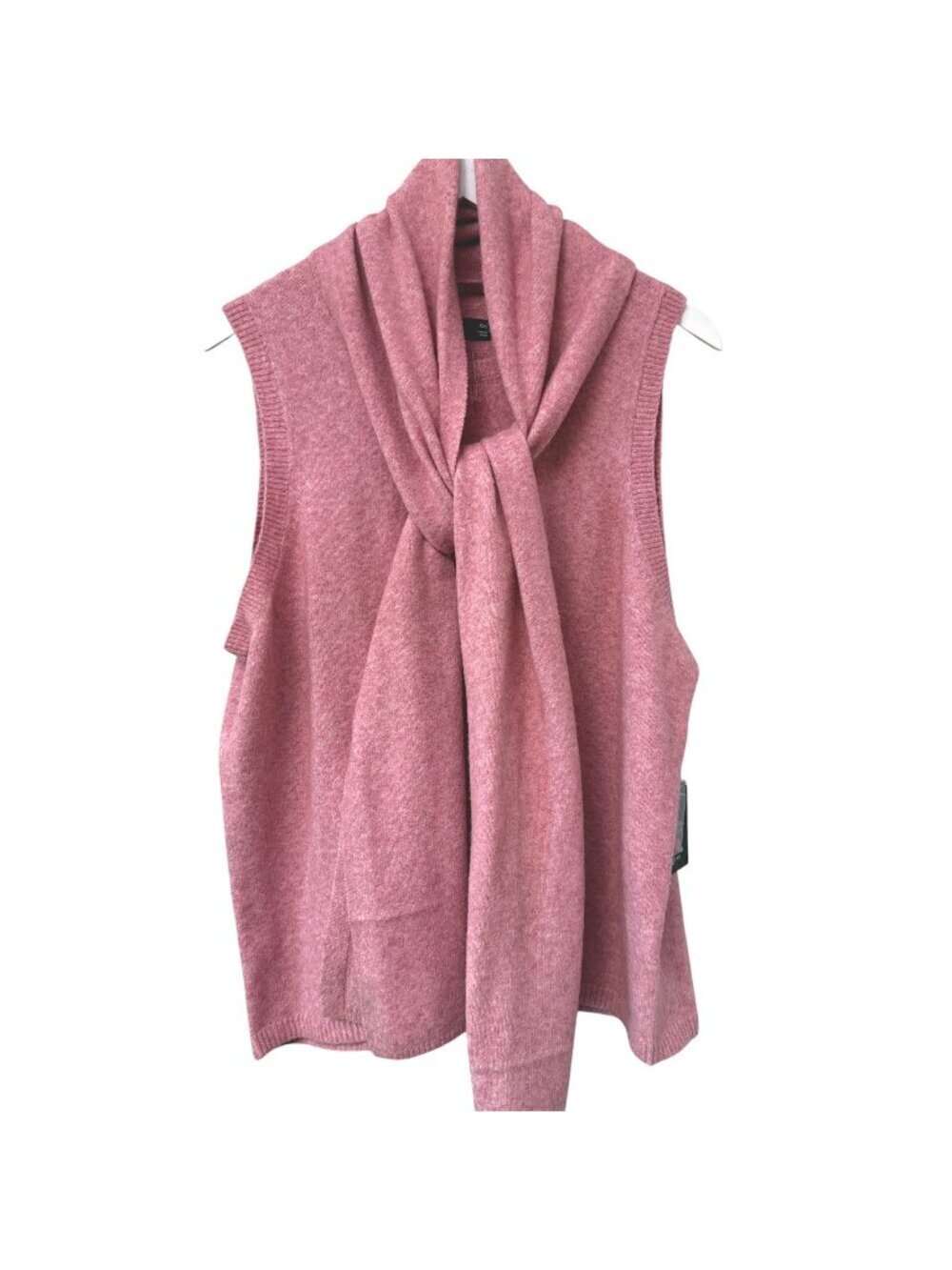 Simply Vera Wang Sweater w/ Scarf XXL Pink Sleeveless Cashmere Blend NWT